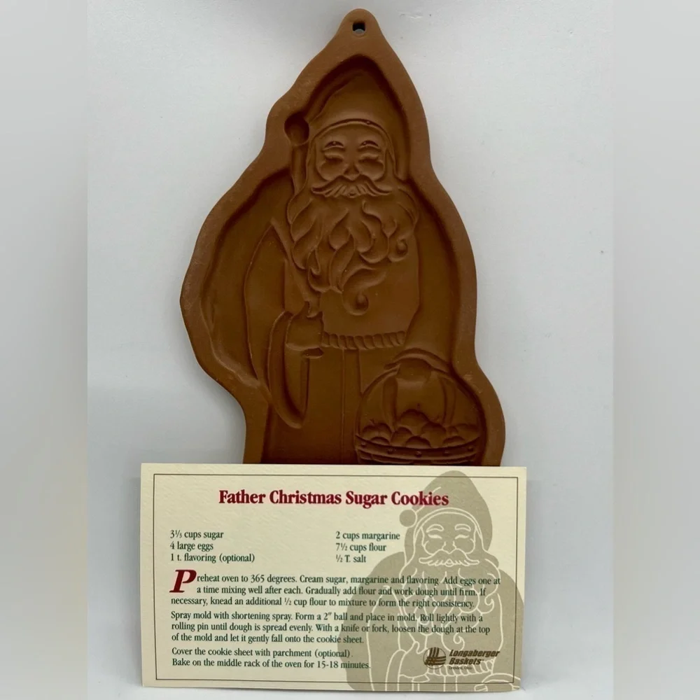 Vintage 1990 Large Longaberger Father Christmas Cookie Mold